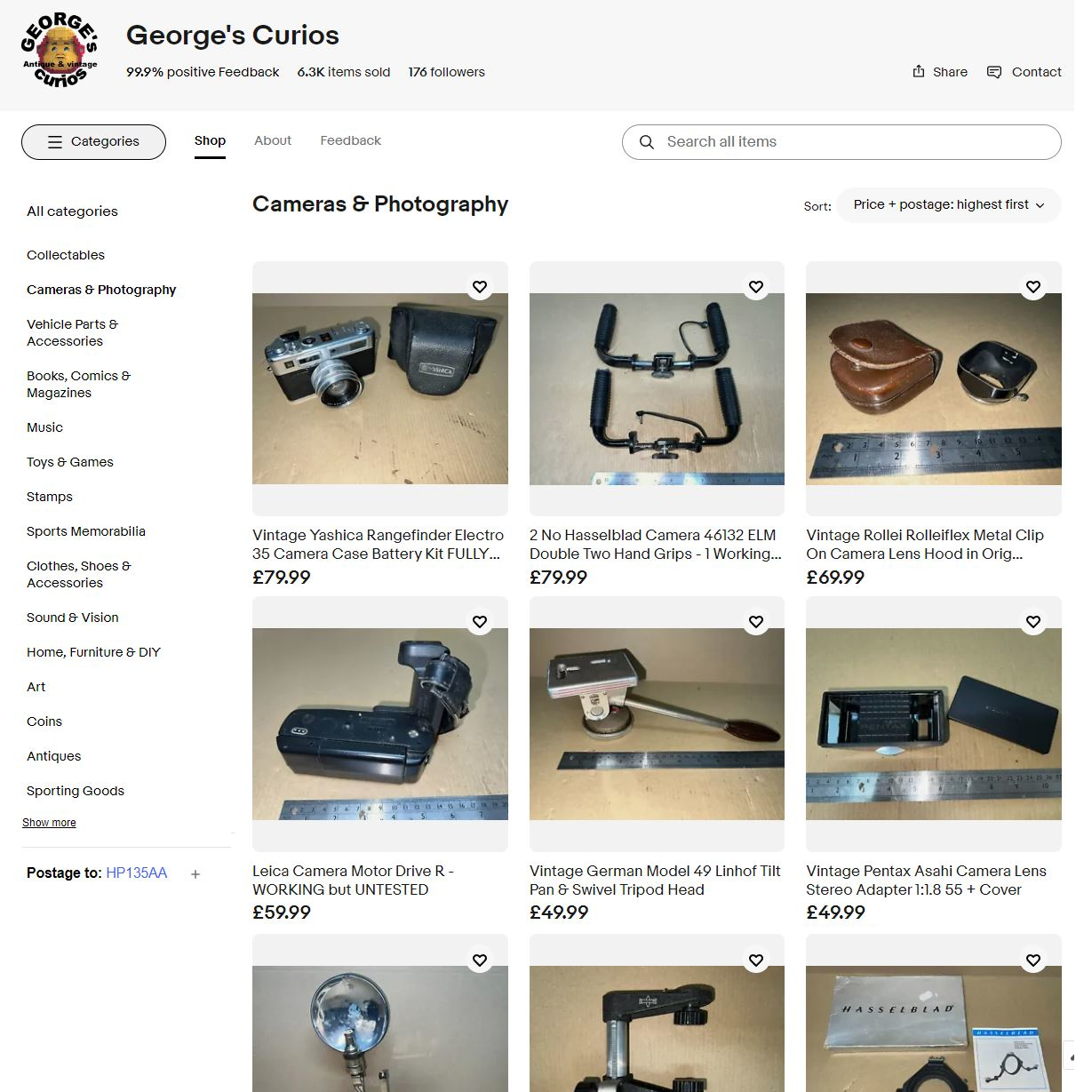 George’s Curios eBay Shop