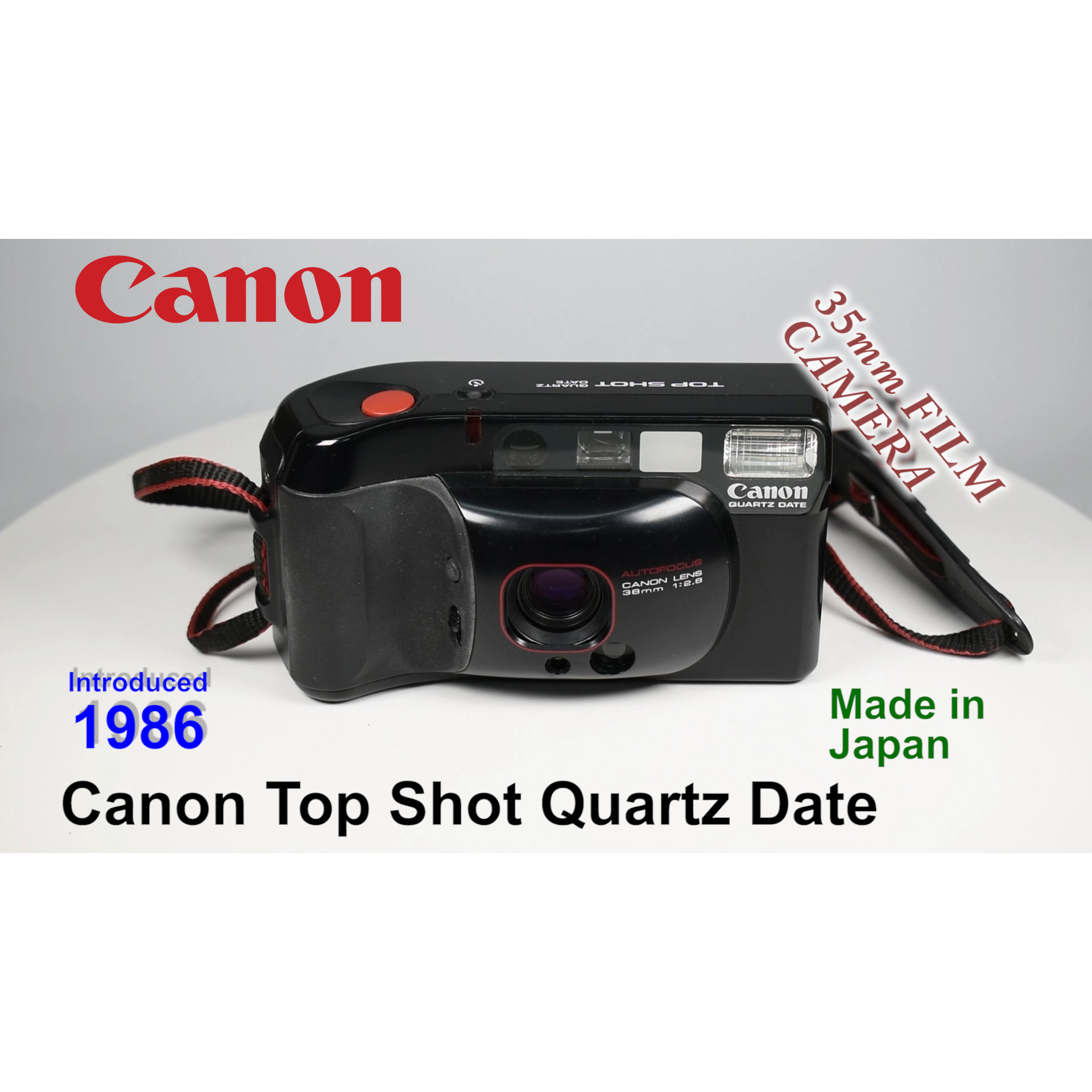 1986 Canon Top Shot Quartz Date - 35mm Film Camera