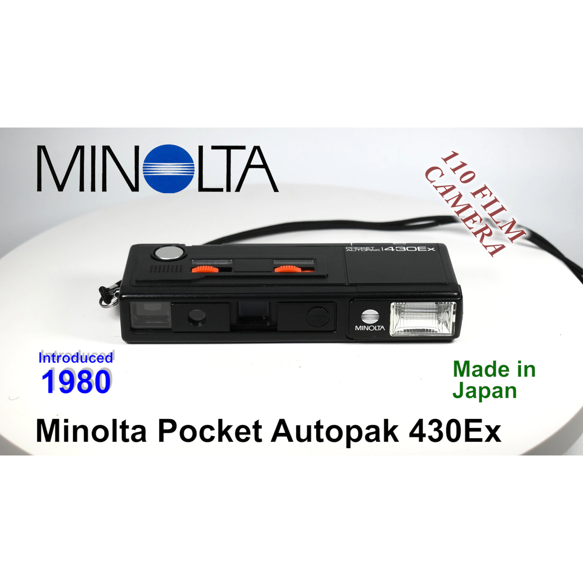 1980 Minolta Pocket Autopak 430Ex – 110 Film Camera