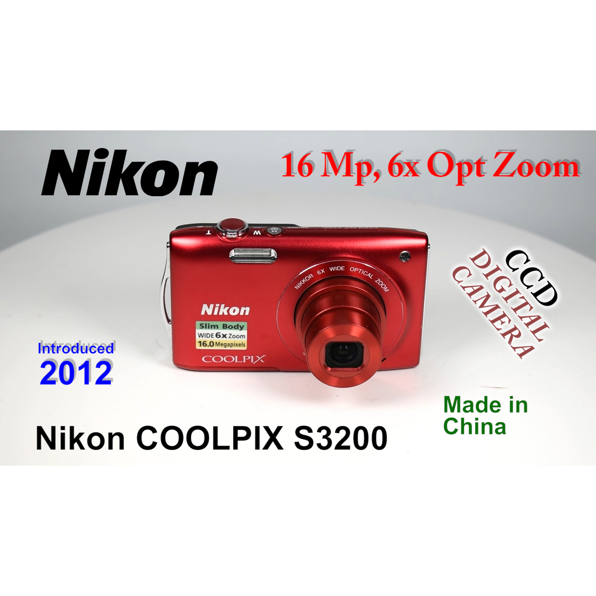 2012 Nikon COOLPIX S3200 – CCD Digital Camera