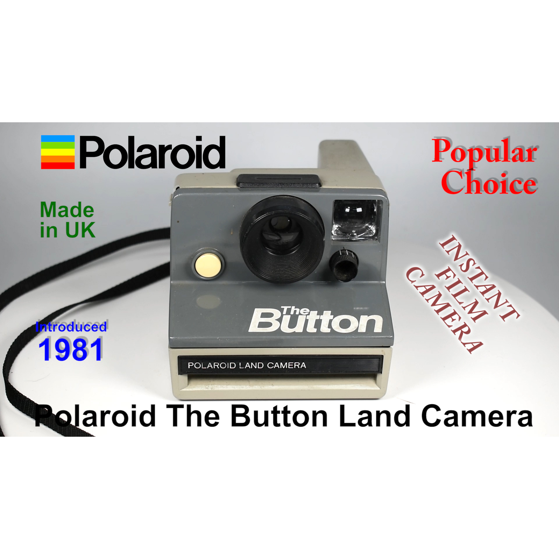 1981 Polaroid The Button Land Camera – Instant Film Camera