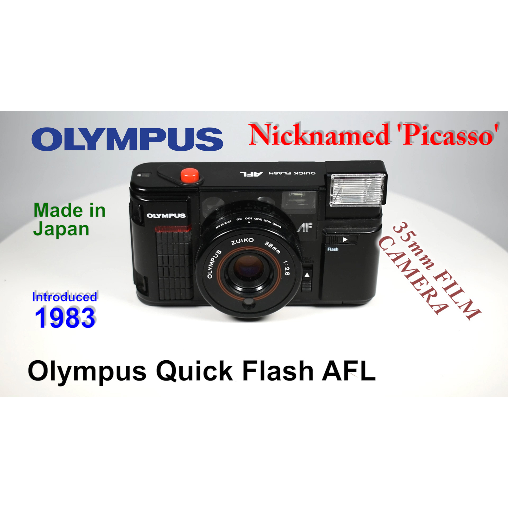 1983 Olympus Quick Flash AFL – 35mm Film Camera