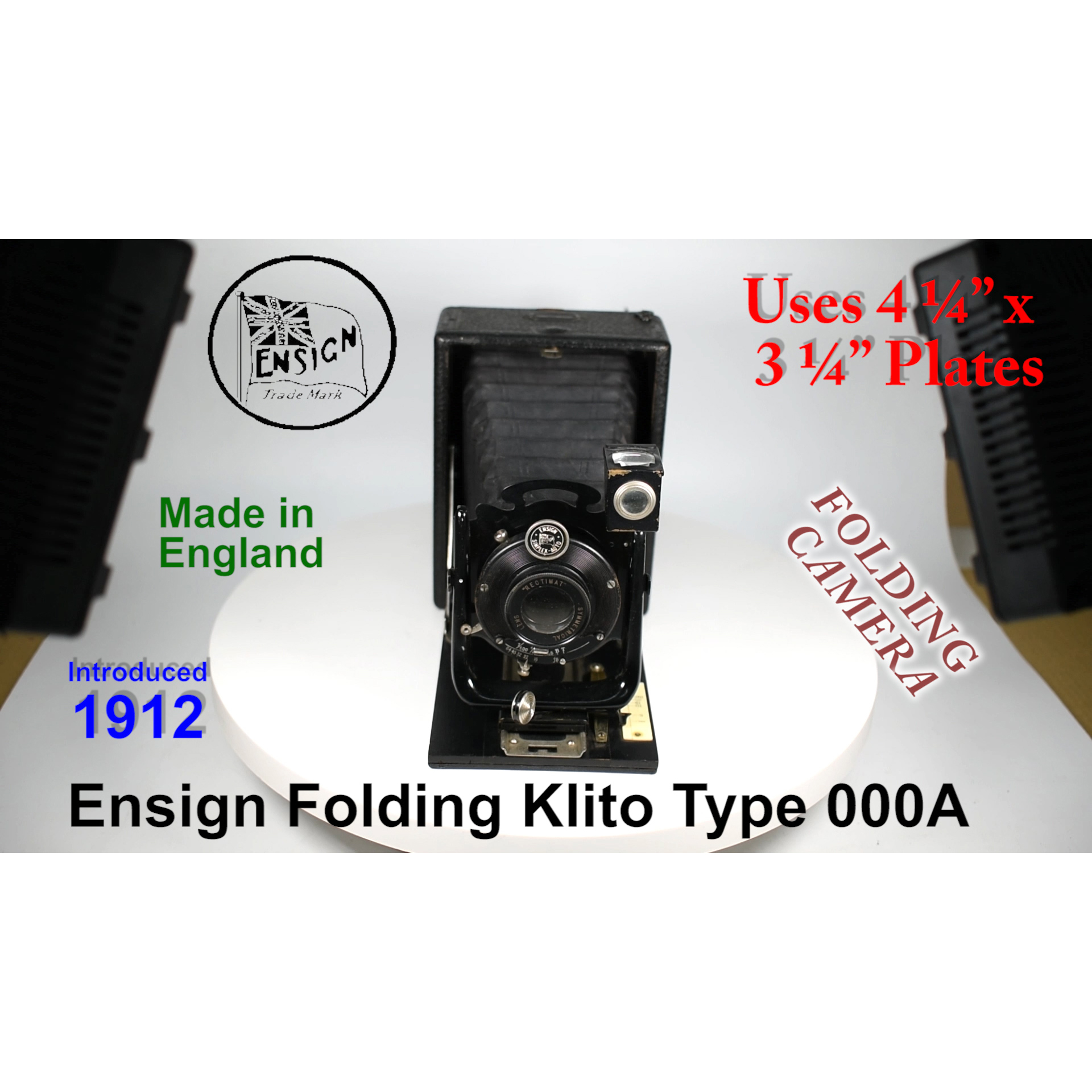1912 Ensign Folding Klito Type 000A – Folding Camera