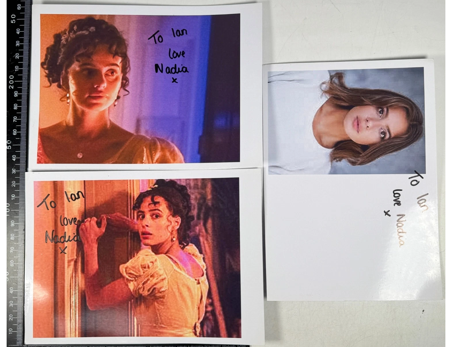 Nadia Parkes Actress Dr Who Claire Clairmont 3x Autograph Signed Photo