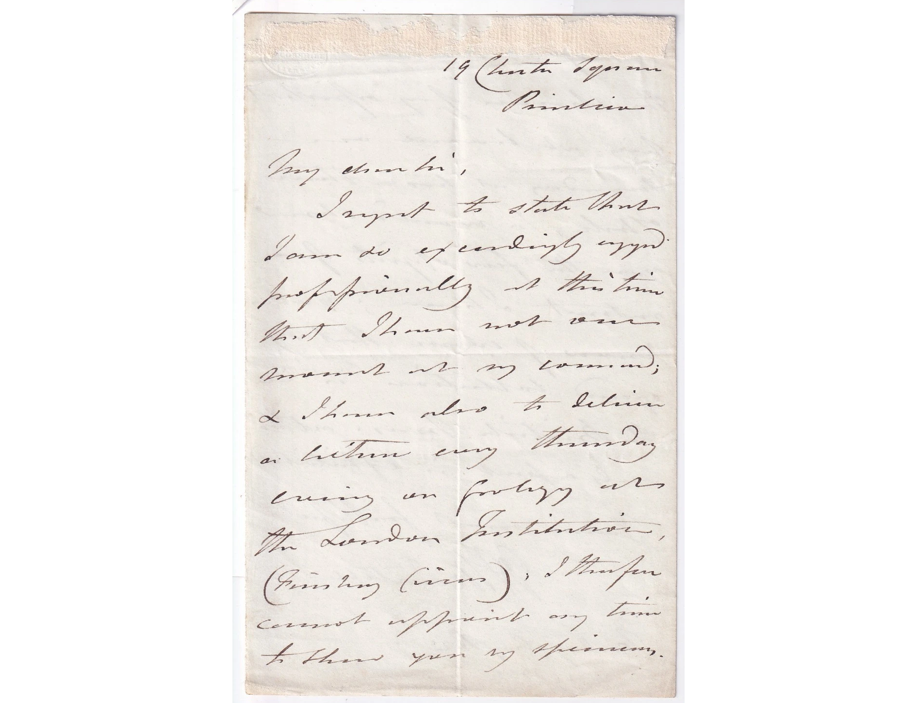 Gideon Mantell Palaeontologist 2p ALS Autograph Dinosaur Fossils & Brit Mus 1844