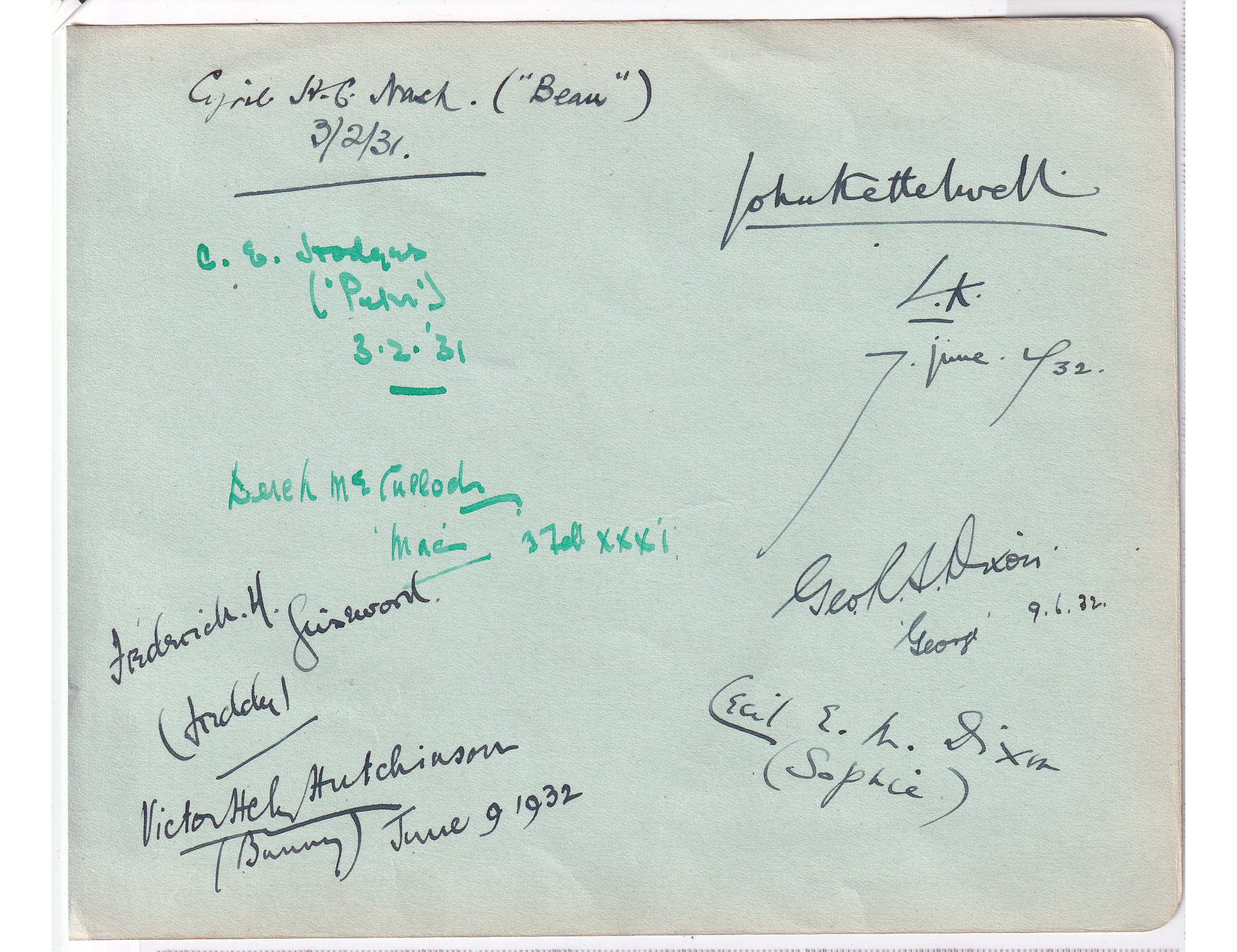 BBC Children’s Hour & Schools Broadcasting Autograph Sheet 1931–32 – 8 Signature