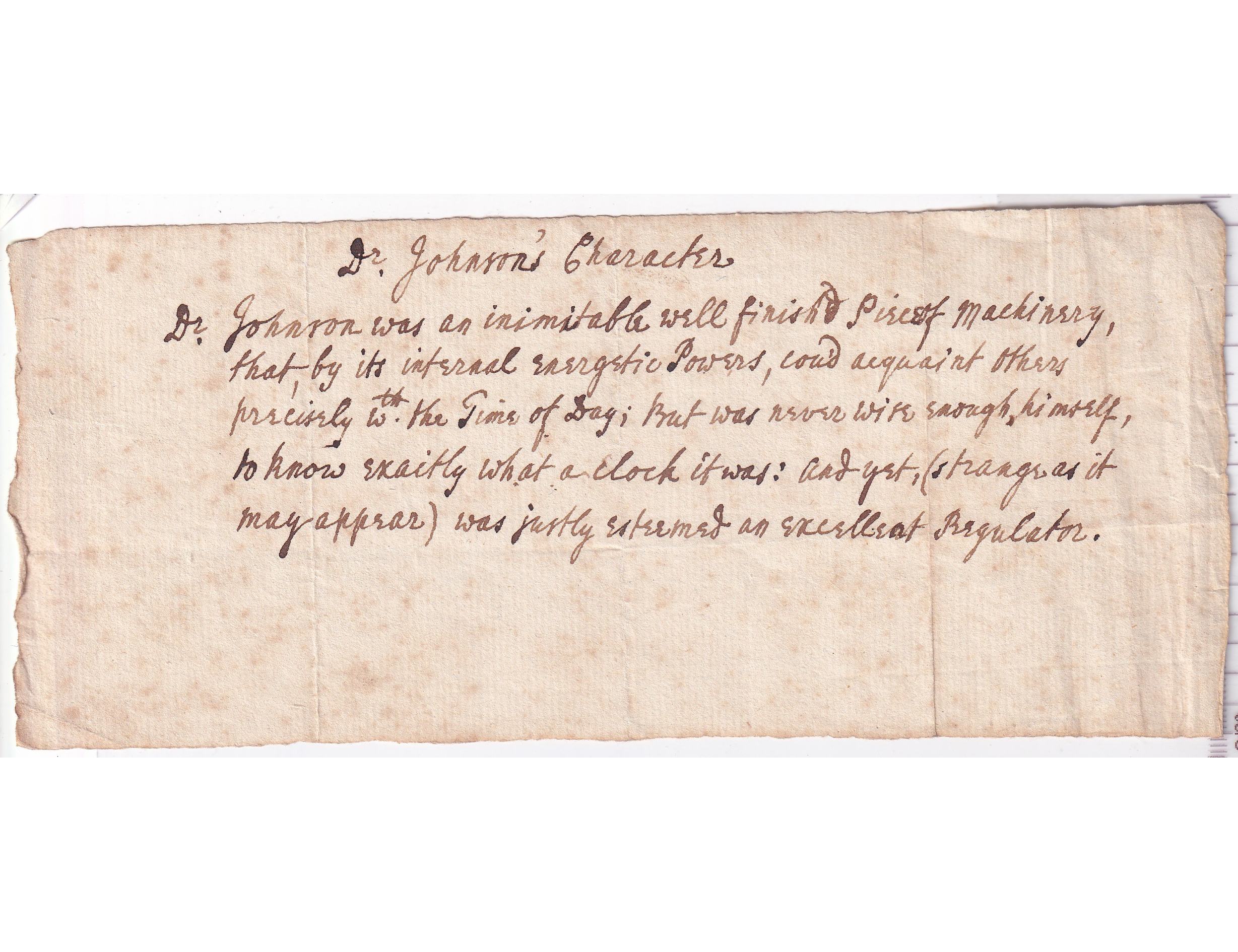 Dr Samuel Johnson Writer Polymath Character Sketch c 1800 Ms Leaf Witty Epigram