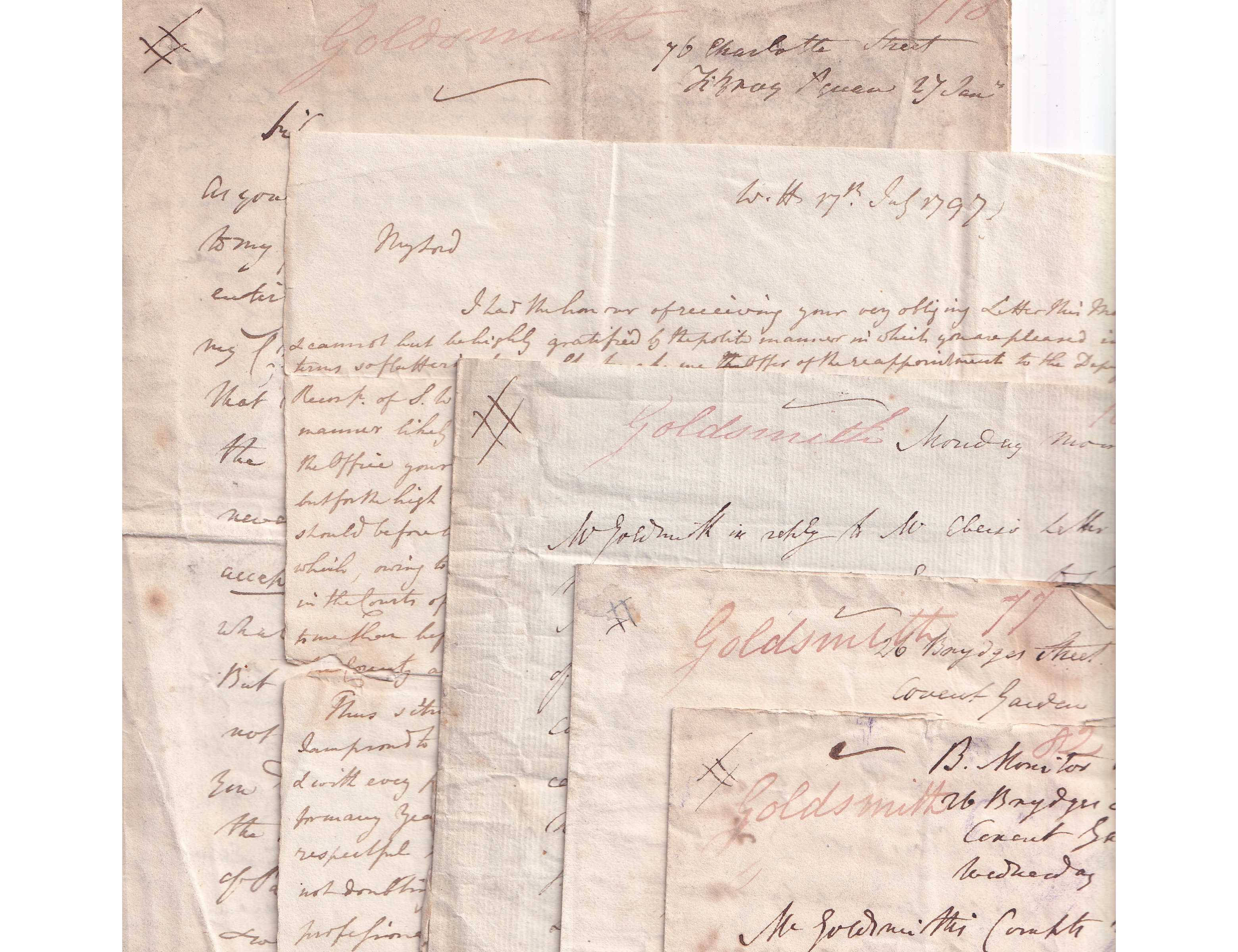 Lewis Goldsmith 1822 4x ALS Letter Dispute John Ebers King's Theatre Opera Bone