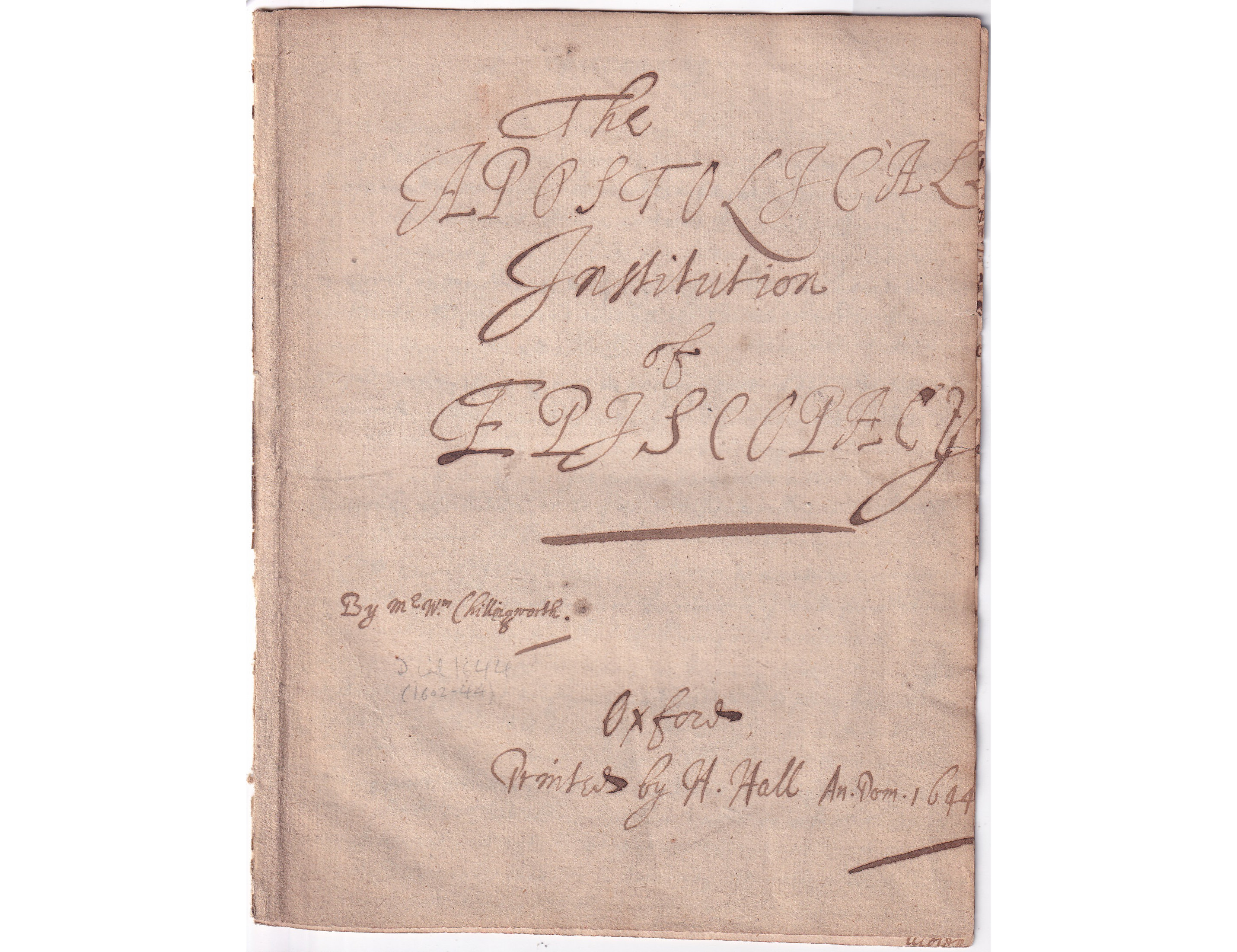 1640s Manuscript Extract of William Chillingworth’s Episcopacy Tract, 5p