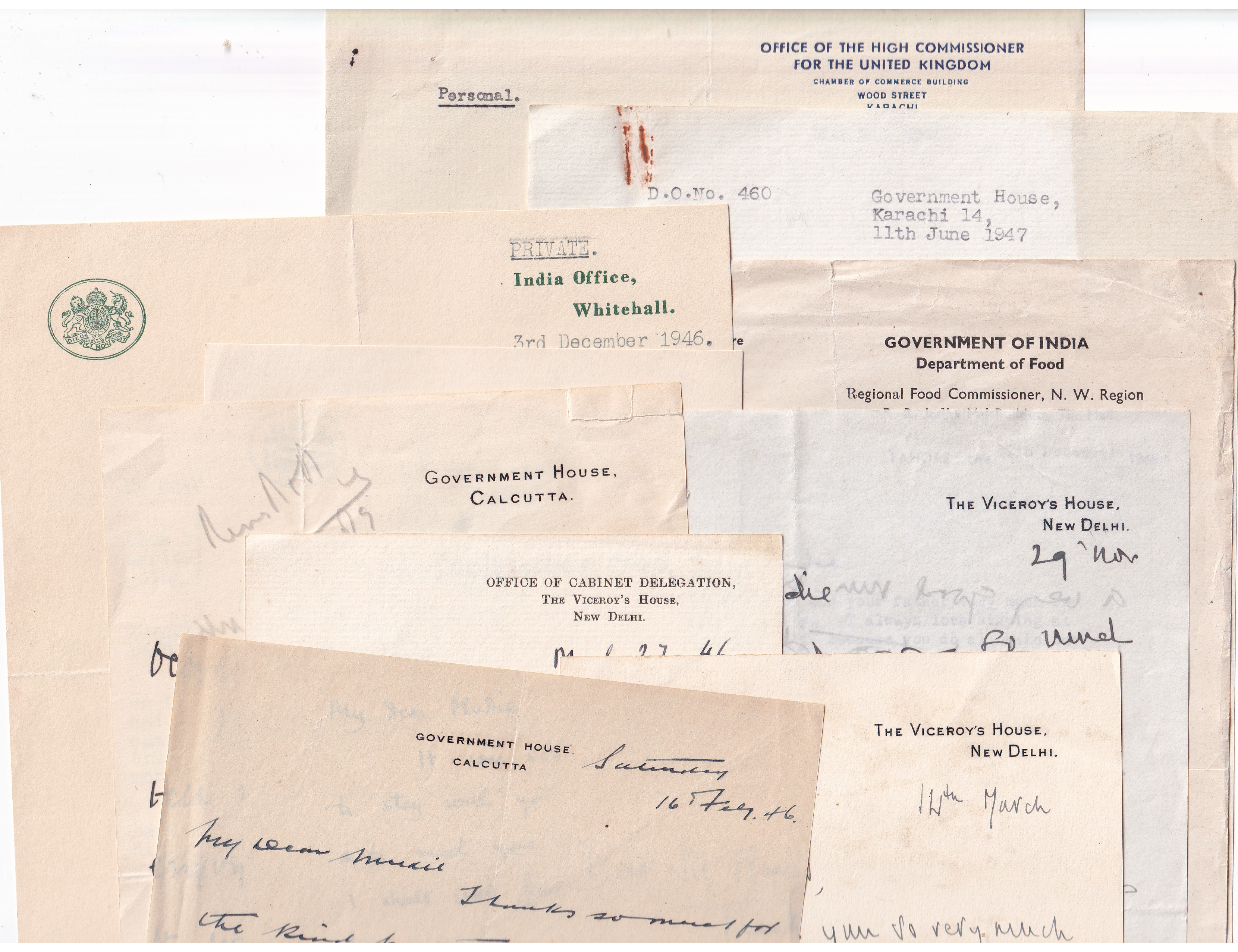 Sir Francis Mudie Archive 10x ALS Raj Partition India Pakistan Jinnah Nehru 1947