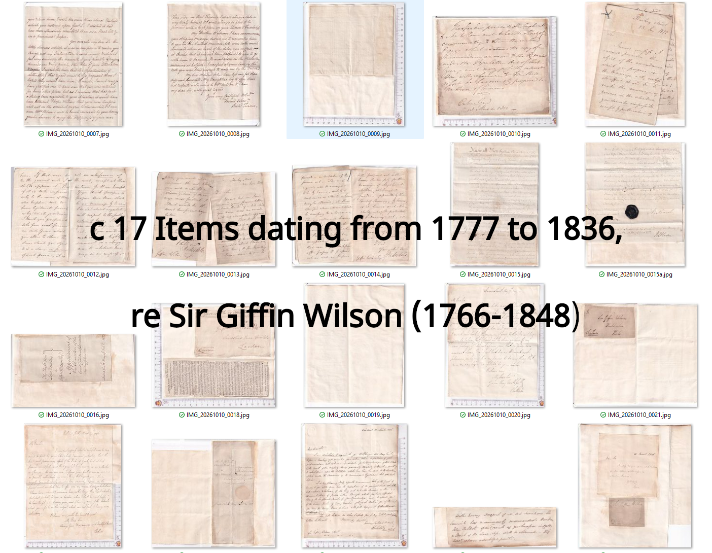 Sir Giffin Wilson Archive c18 Autograph Items 1777 - 1836 Eldon Chatham Chancery